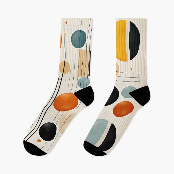 Item preview, Mid Century Modern Geometric Circles and Lines Abstract Art designed and sold by GutyzDesignsES.