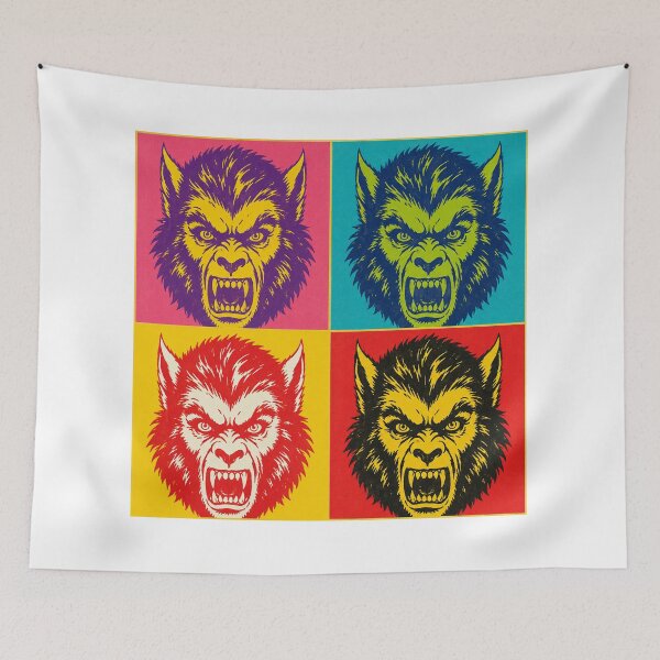 Item preview, Retro Pop Art Werewolf – Vintage Four Panel Horror Monster  designed and sold by WolfmanProphecy.