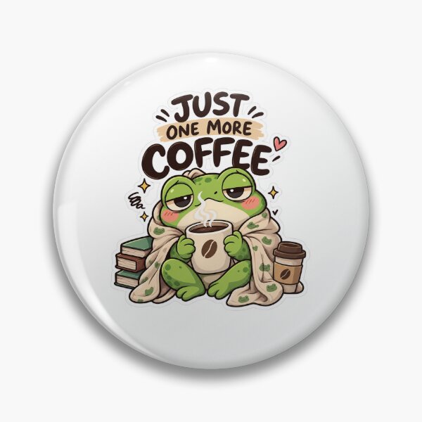Item preview, Cute Frog Just One More Coffee Funny Coffee Lover Sticker designed and sold by aydidi.
