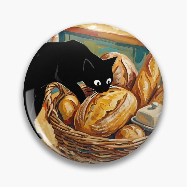 Item preview, Curious Black Cat Sniffing Fresh Bread Matisse Style Art Print designed and sold by DuckOddity.