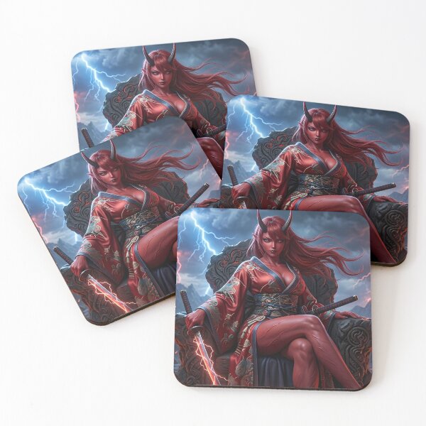Item preview, Red Demon Samurai Lightning Storm designed and sold by GalleryBrisArt.