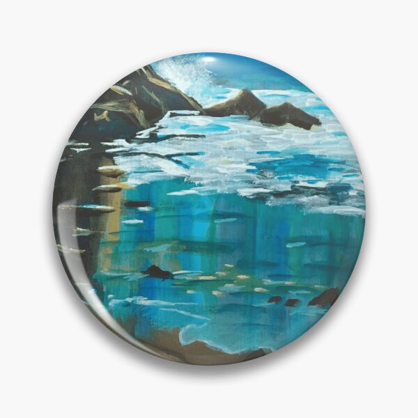 Item preview, Painted Ocean Coastline And Rocks designed and sold by Kroma-Totem.