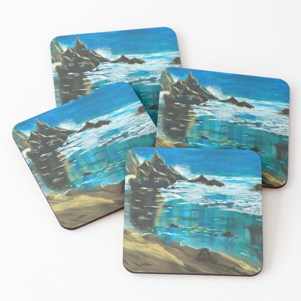 Item preview, Painted Ocean Coastline And Rocks designed and sold by Kroma-Totem.