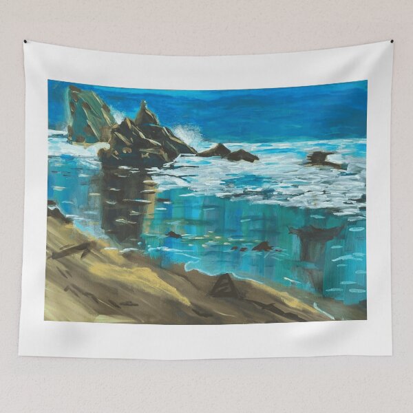 Item preview, Painted Ocean Coastline And Rocks designed and sold by Kroma-Totem.