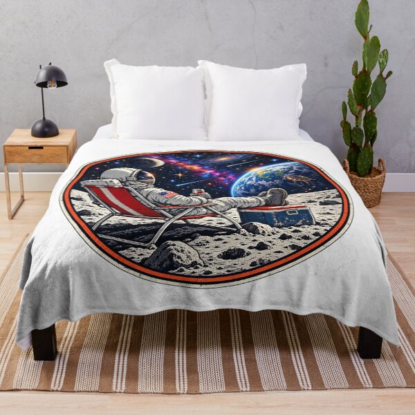Item preview, Astronaut Relaxing on the Moon with Cold Drink and Earth View designed and sold by alwaysadeal.