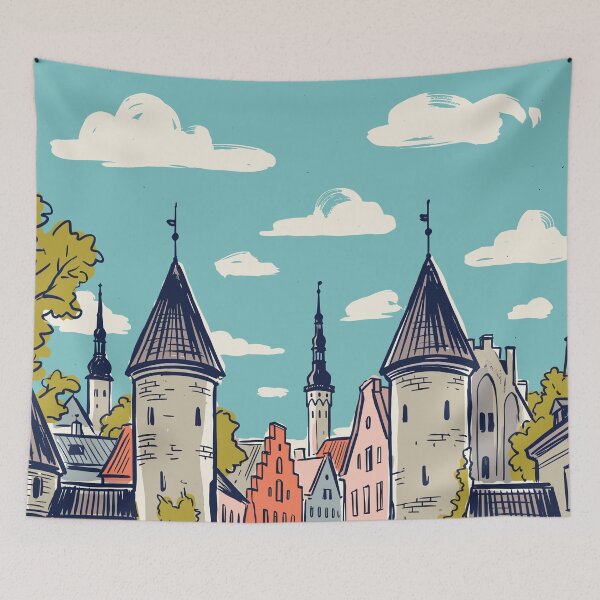 Item preview, Tallinn Vintage Retro Estonia Travel designed and sold by RareDeerArt.