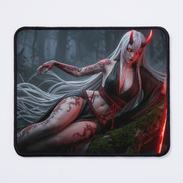 Item preview, Red Skin Demon Girl Katana Forest designed and sold by GalleryBrisArt.