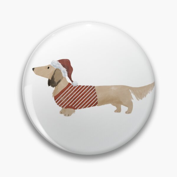 Item preview, Holiday Longhaired Dachshund (cream) designed and sold by Spinyflowerart.