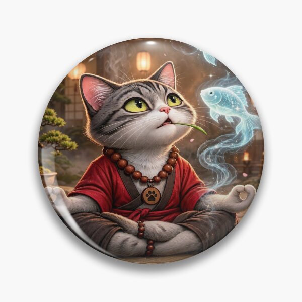Item preview, Stay Zen - Luminous Koi Smoke - Funny Zen Cat Meditation designed and sold by Csaba1983.