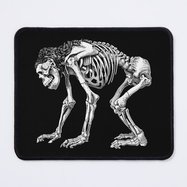 Item preview, Primate Skeleton Anatomy Gothic Ape Black and White Art Design designed and sold by inkoutninja.