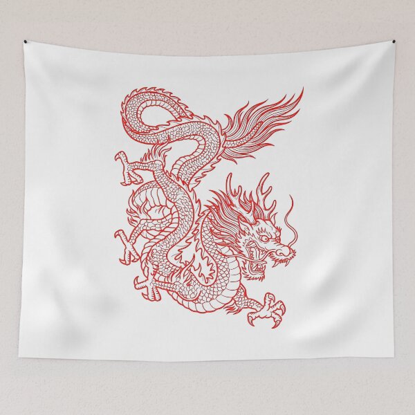 Item preview, Crimson Vietnamese Dragon - Asian Dragon Fantasy Art designed and sold by Rising Drake.