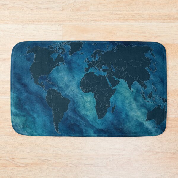 Item preview, Watercolor Ocean World Map Winkel Tripel designed and sold by kuradoshanon.