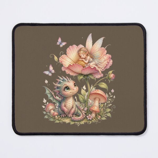 Item preview, Cute Dragon & Sleeping Fairy by a Magical Flower designed and sold by All About DigiCraft by Fedelina.