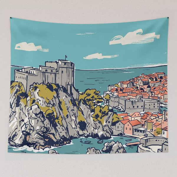 Item preview, Dubrovnik Vintage Retro Croatia Travel designed and sold by RareDeerArt.