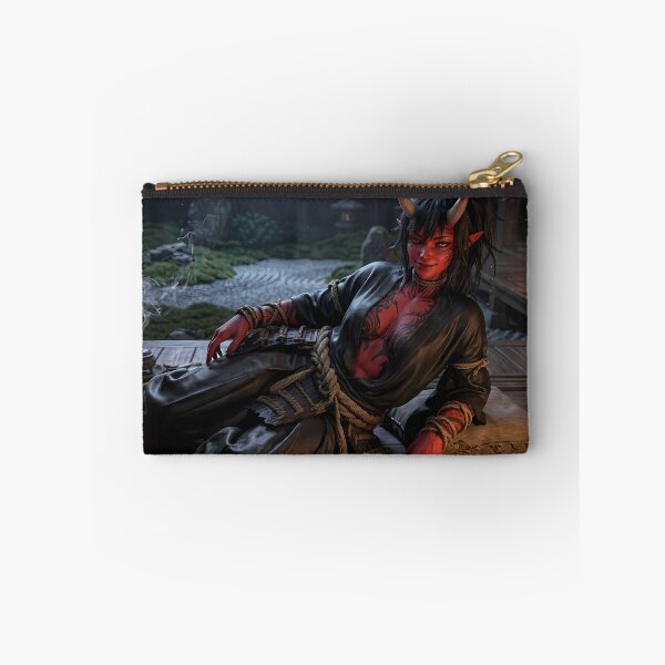Item preview, Red Skin Oni Girl Katana Temple designed and sold by GalleryBrisArt.