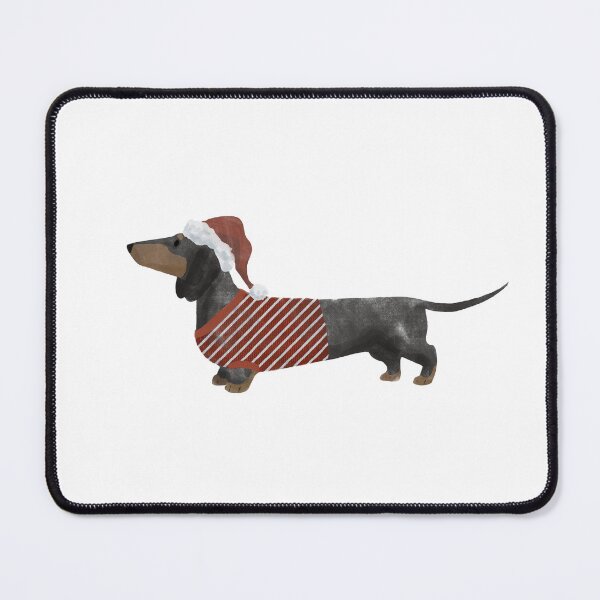 Item preview, Holiday Smooth Dachshund (black & tan) designed and sold by Spinyflowerart.