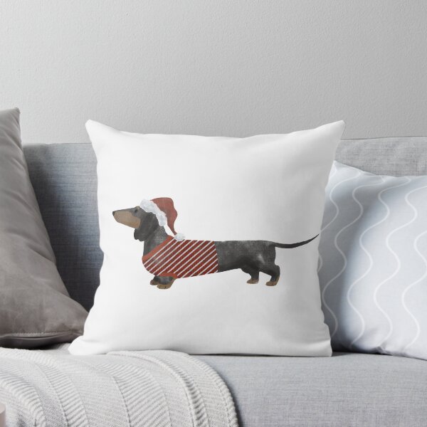 Item preview, Holiday Smooth Dachshund (black & tan) designed and sold by Spinyflowerart.