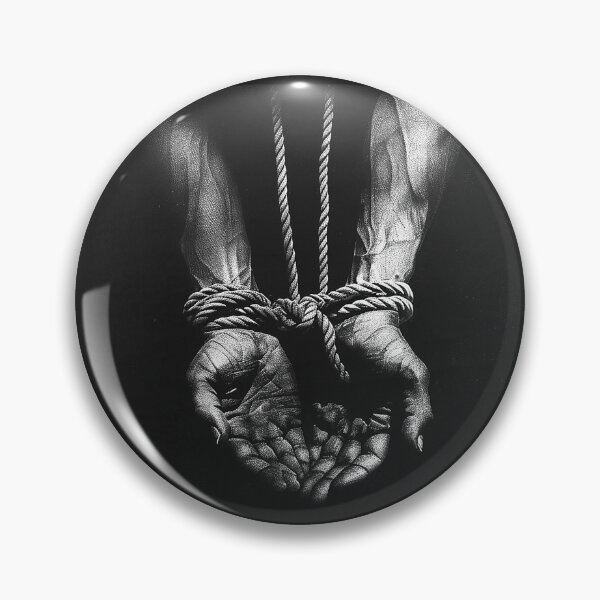 Item preview, Bound Hands with Rope Dark Symbolic Black and White Art Design designed and sold by inkoutninja.