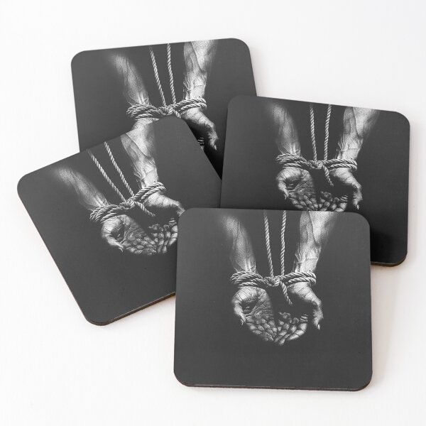 Item preview, Bound Hands with Rope Dark Symbolic Black and White Art Design designed and sold by inkoutninja.