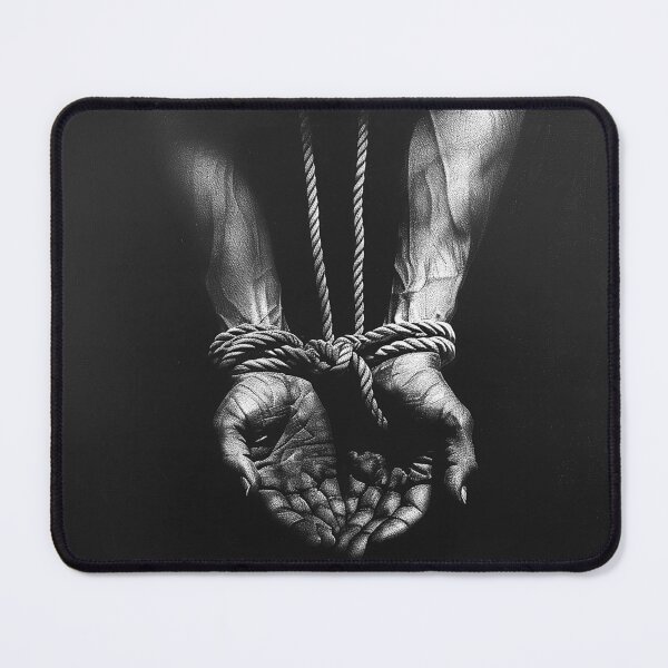 Item preview, Bound Hands with Rope Dark Symbolic Black and White Art Design designed and sold by inkoutninja.
