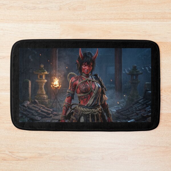 Item preview, Red Skin Oni Girl Katana Temple designed and sold by GalleryBrisArt.