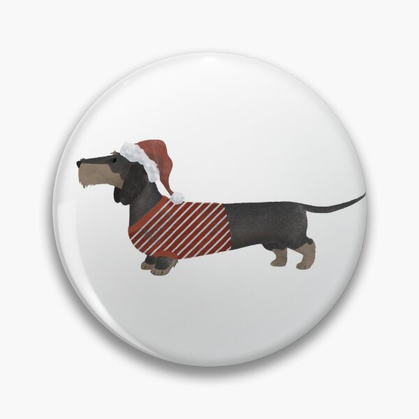 Item preview, Holiday Wirehaired Dachshund (black and tan) designed and sold by Spinyflowerart.