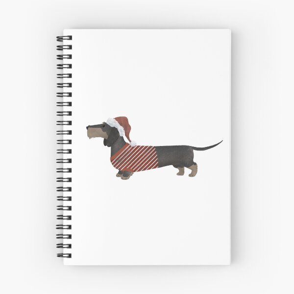 Item preview, Holiday Wirehaired Dachshund (black and tan) designed and sold by Spinyflowerart.