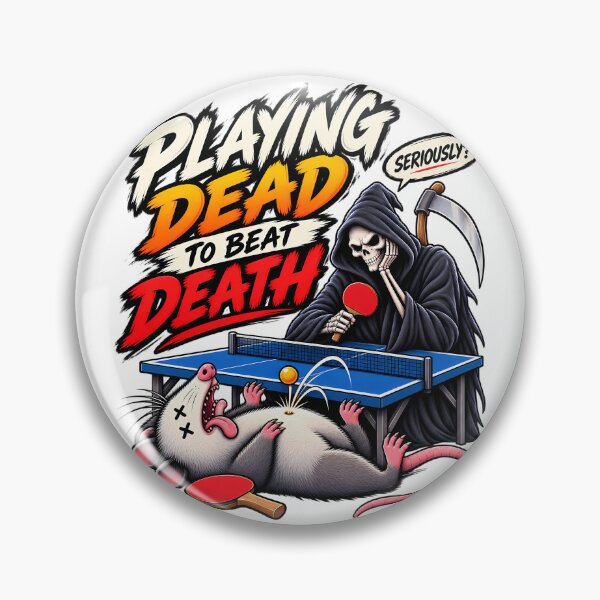 Item preview, Playing Dead to Beat Death – Funny Opossum Grim Reaper Ping Pong designed and sold by Irysek.
