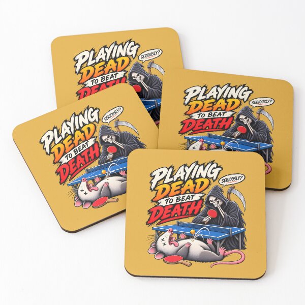 Item preview, Playing Dead to Beat Death – Funny Opossum Grim Reaper Ping Pong designed and sold by Irysek.