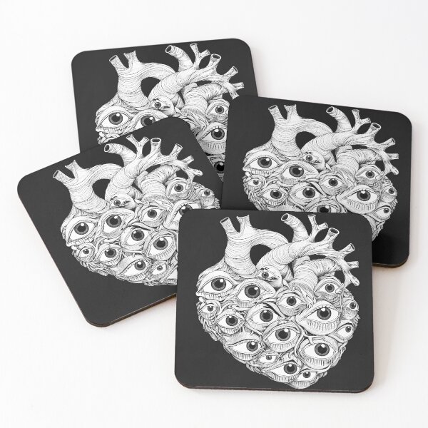 Item preview, Anatomical Heart Covered in Eyes Surreal Gothic All Seeing Heart Art Design designed and sold by inkoutninja.
