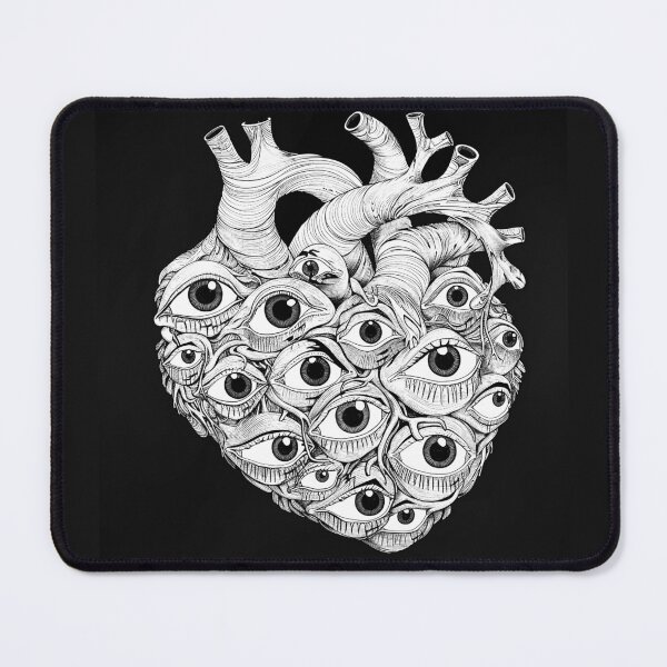 Item preview, Anatomical Heart Covered in Eyes Surreal Gothic All Seeing Heart Art Design designed and sold by inkoutninja.