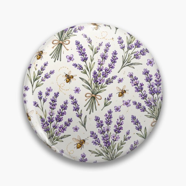Item preview, Lavender & Tiny Bee Pattern – Cottagecore Botanical Floral designed and sold by RJACreative.