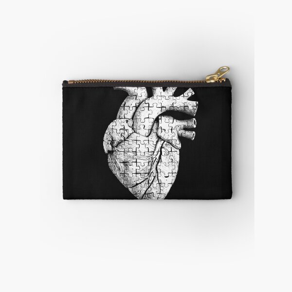 Item preview, Anatomical Heart Puzzle Surreal Medical Jigsaw Black and White Art Design designed and sold by inkoutninja.