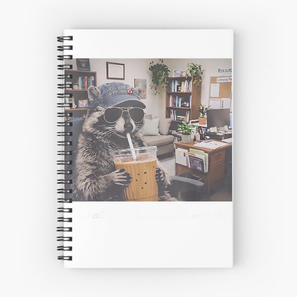 Item preview, Literally Just a Social Worker Raccoon Drinking Iced Coffee T-Shirt designed and sold by KTY-NUSS.