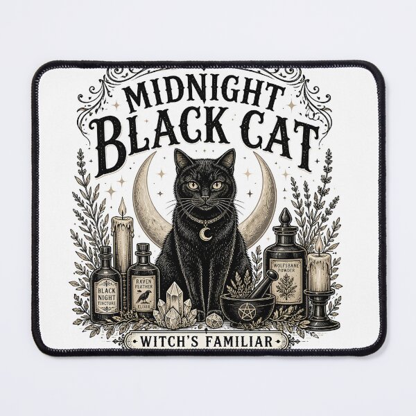 Item preview, Midnight Black Cat Witch's Familiar Vintage Engraving designed and sold by BernoNickel.