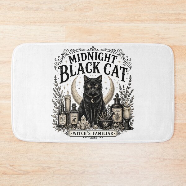 Item preview, Midnight Black Cat Witch's Familiar Vintage Engraving designed and sold by BernoNickel.