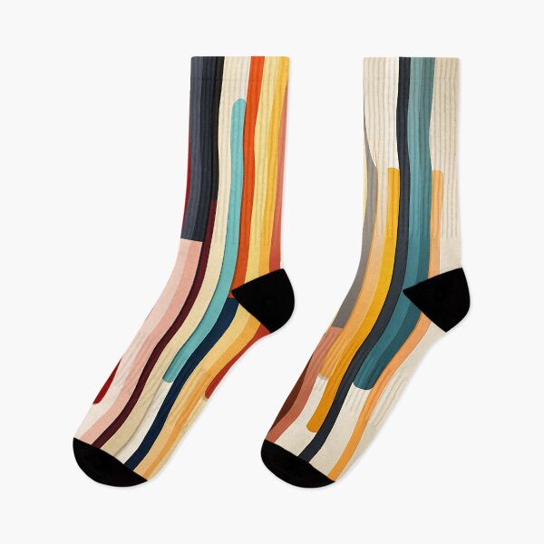 Item preview, Mid Century Modern Abstract Vertical Lines in Warm Retro Colors designed and sold by GutyzDesignsES.