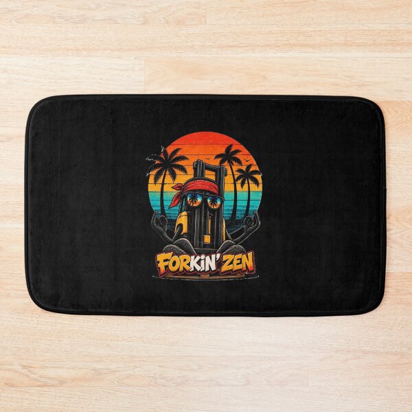 Item preview, Forkin' Zen – Retro Forklift Beach Sunset designed and sold by RetroNibylander.