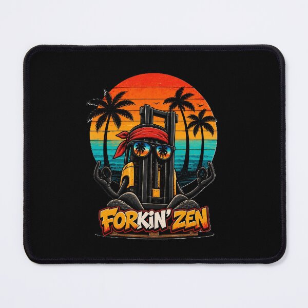 Item preview, Forkin' Zen – Retro Forklift Beach Sunset designed and sold by RetroNibylander.