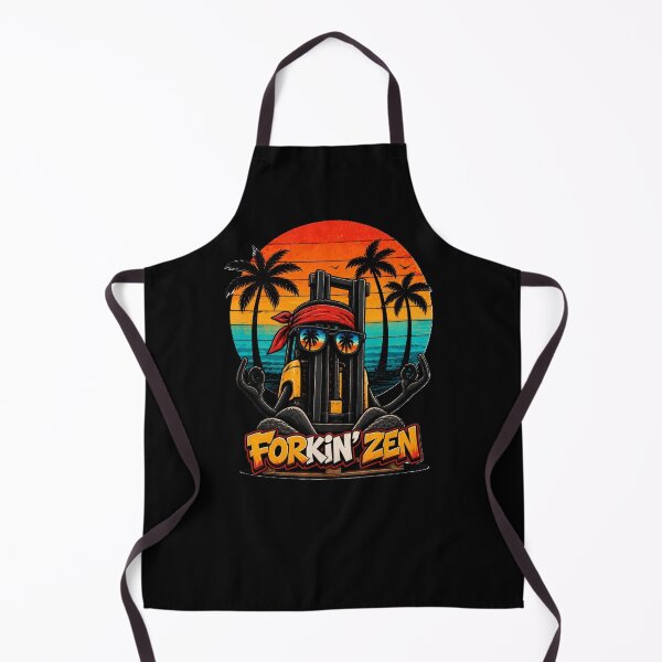 Item preview, Forkin' Zen – Retro Forklift Beach Sunset designed and sold by RetroNibylander.
