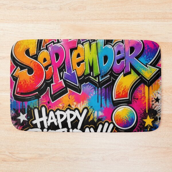 Item preview, September Happy Birthday Graffiti Splash designed and sold by Lespribos .