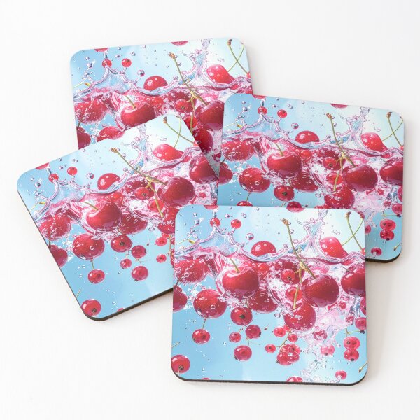 Item preview, Red cherries, currants, water splash pattern designed and sold by angel-cat-22.