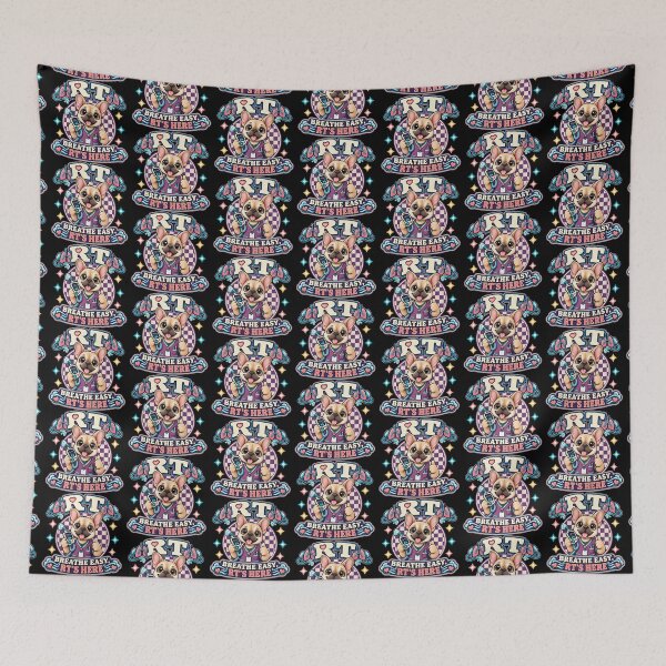 Item preview, RT Respiratory Therapist Breathe Easy Cute Medical French Bulldog Checkered Design designed and sold by ClinicalHubs.