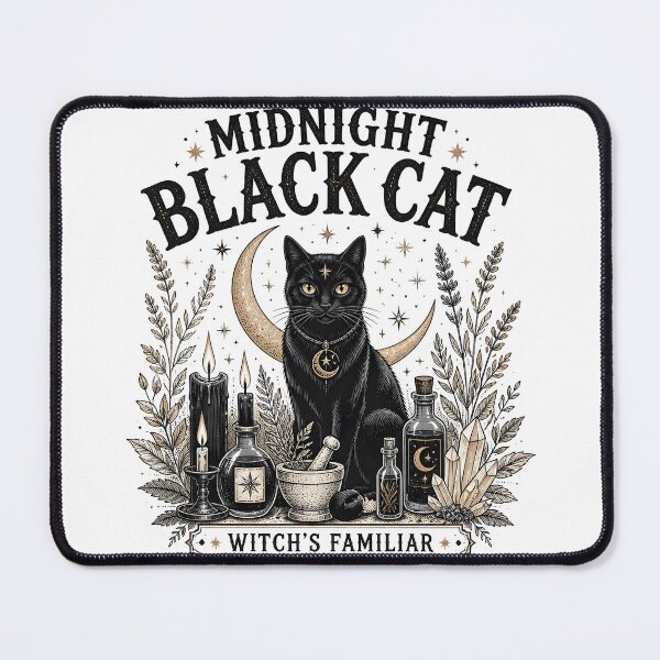 Item preview, Midnight Black Cat Witch's Familiar Line Art + Dotwork designed and sold by KristenosNehk.