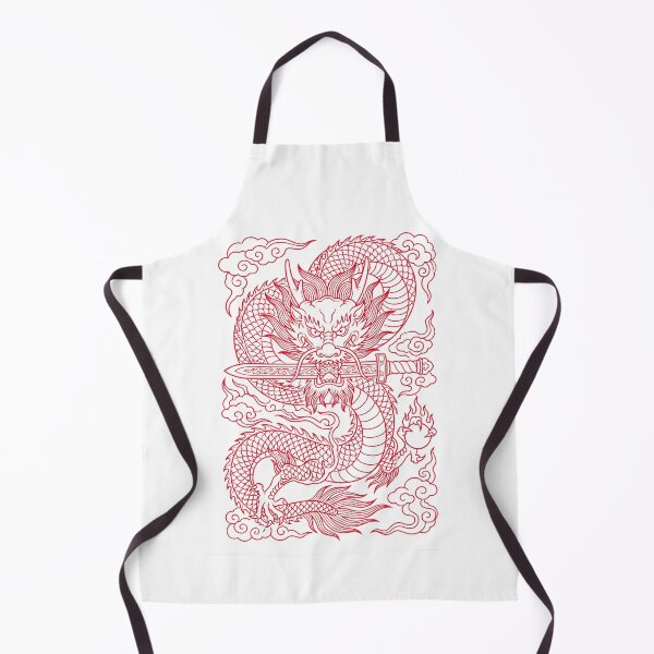 Item preview, Fierce Red Vietnamese Dragon with Sword - Tran Dynasty Dragon Fantasy  designed and sold by Rising Drake.