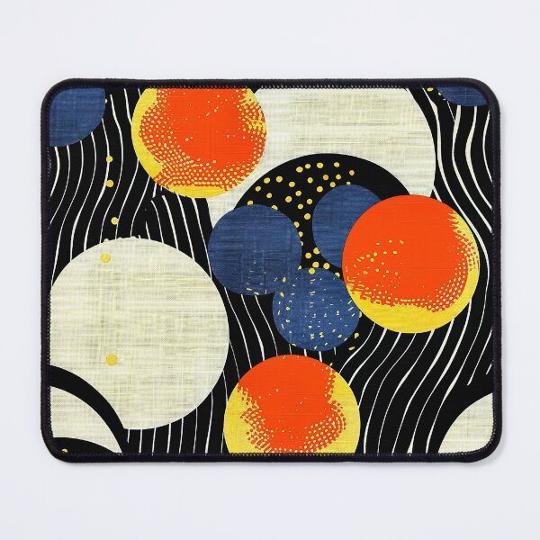 Item preview, Modern Japandi Abstract - Blue, Yellow, Red on Black designed and sold by DEC02.