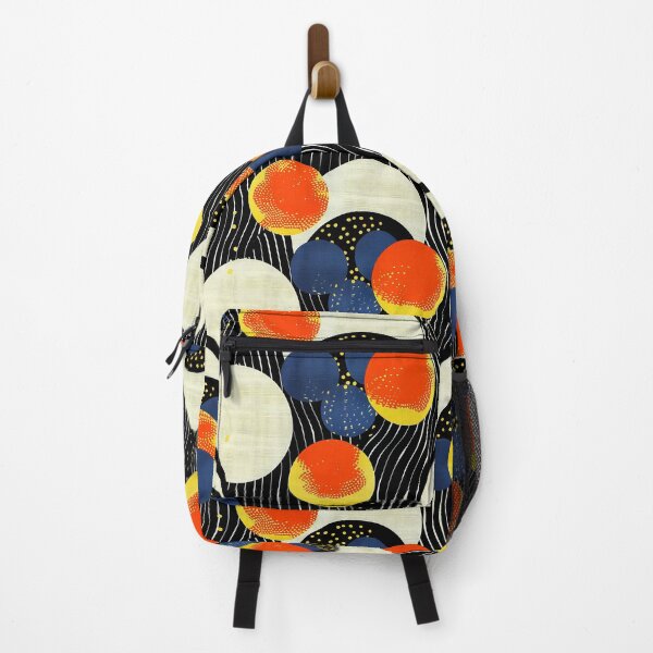 Item preview, Modern Japandi Abstract - Blue, Yellow, Red on Black designed and sold by DEC02.