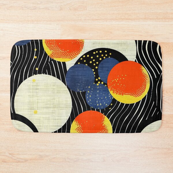 Item preview, Modern Japandi Abstract - Blue, Yellow, Red on Black designed and sold by DEC02.