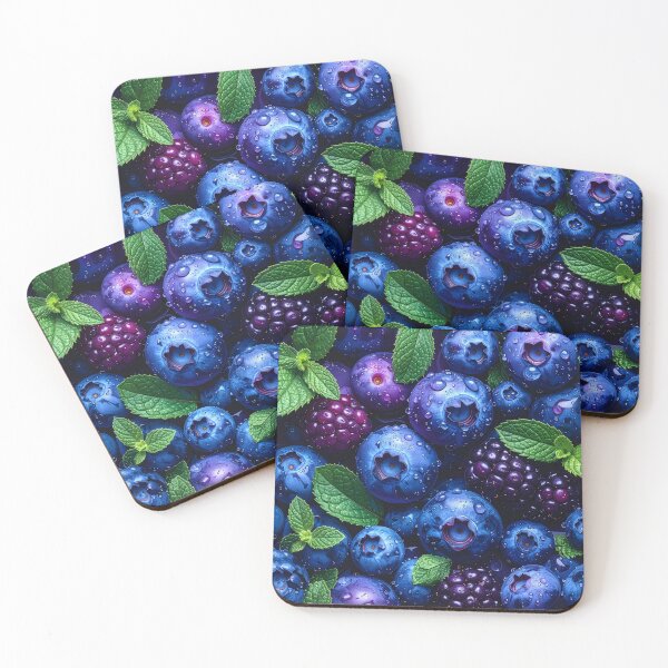 Item preview, Fresh blueberries, blackberries, mint, blue, purple designed and sold by angel-cat-22.