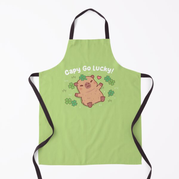 Item preview, Cute Capy Go Lucky Capybara Chilling In Four Leaf Clover Patch designed and sold by rustydoodle.